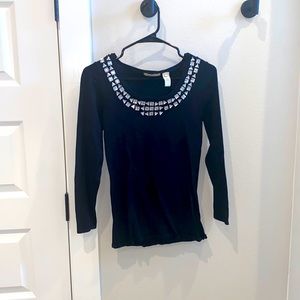 VGUC Black Size M Medium Trevan Brand Long Sleeve Knit Shit Top